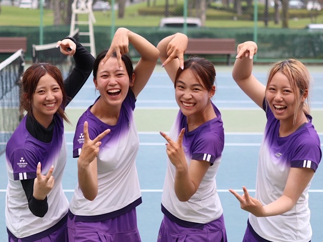 【テニス部女子）園田学園大に勝利収める